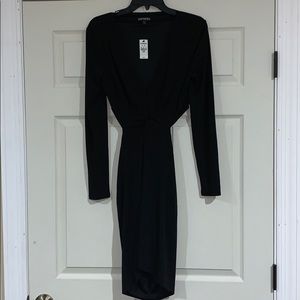 Express V-Neck Backless Black Dress
